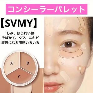 【SVMY】3色パレットコンシーラー しみ、そばかす、ほうれい線隠し