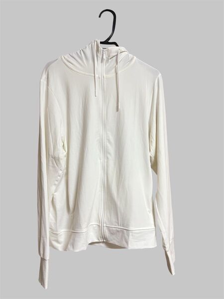 ユニクロ UNIQLO UVカットパーカー エアリズム 白 Lサイズ