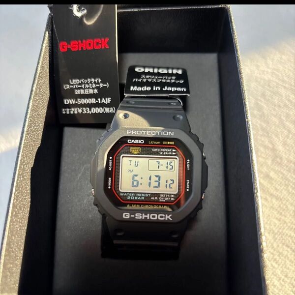 レシート付き 新品 未使用品 DW-5000R-1AJF CASIO G-SHOCK 初代G-SHOCK復刻モデル