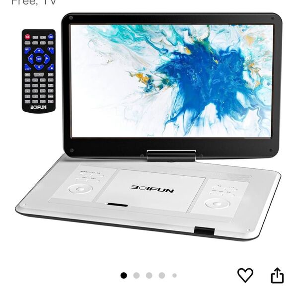 【美品】ポータブルDVDプレーヤーBOIFUN 15.6インチ ホワイト BFN161