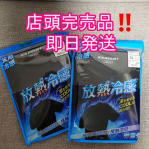 【ブラック5L】2枚セット 放熱冷感(R)半袖Tシャツ ワークマン