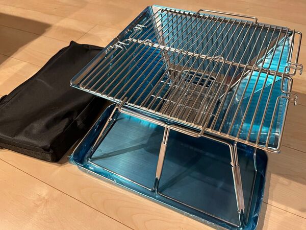 【新品未使用】バーベキューコンロ 焚き火台 コンパクト 収納バッグあり