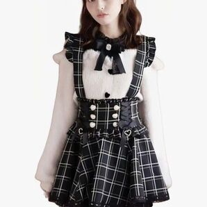 LIZLISA レースアップサスペンダー付スカパン