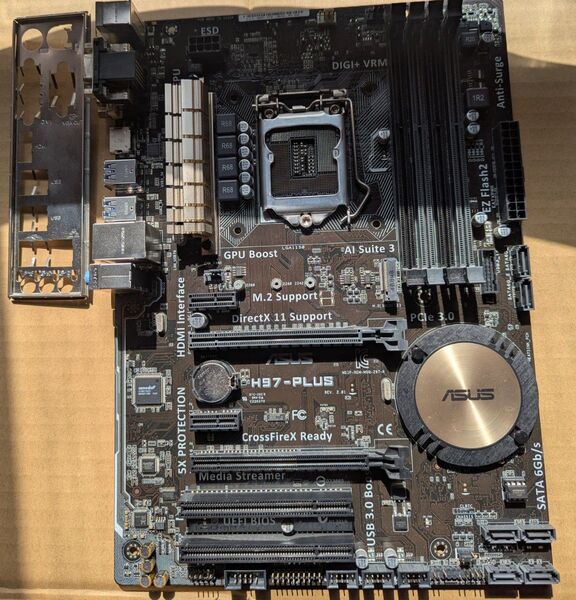 動作確認済 ASUS H97-Plus miroATX IOパネル有 最新BIOS済