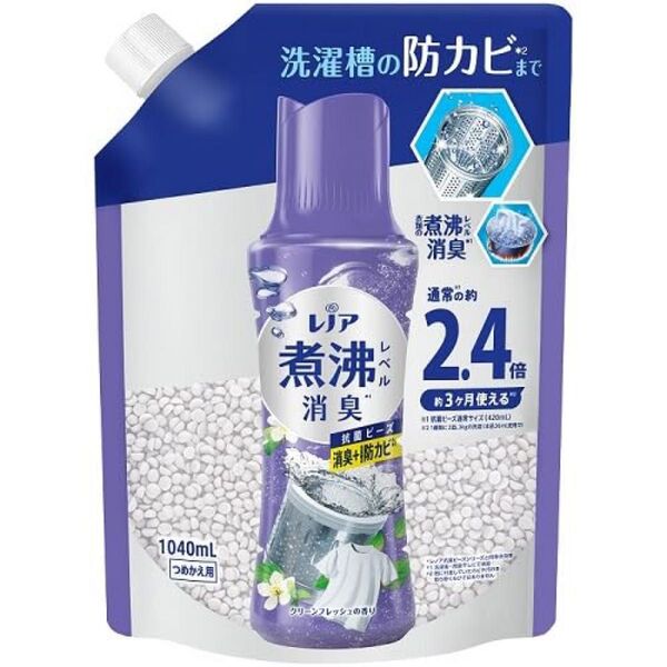 P&G レノア 超消臭 煮沸レベル消臭 抗菌ビーズ 消臭+防カビ クリーンフレッシュ 詰替用 特大サイズ 1040mL