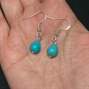 blue turquoise earrings/ブルーターコイズのイヤリング