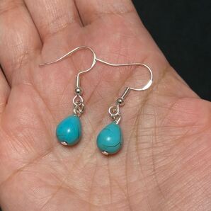 blue turquoise earrings/ブルーターコイズのイヤリング