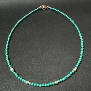 グリーンターコイズネックレス/3mm ネックレス アクセサリー