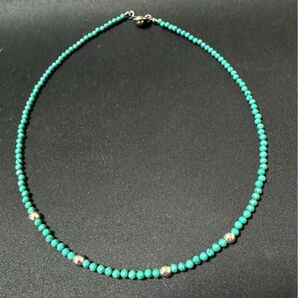 最後に残ったもの/グリーンターコイズネックレス/3mm ネックレス アクセサリー