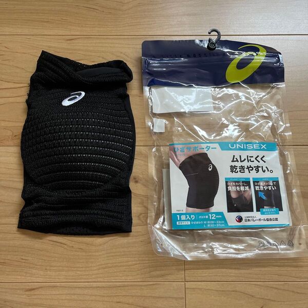 asics バレーボール ひざサポーター Mサイズ ブラック 未使用