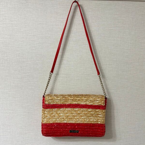 kate spade ケイトスペード ショルダーカゴバッグ 赤