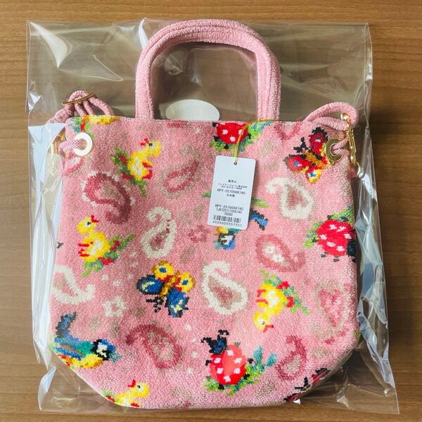 フェイラー ハイジペイズリー 巾着ショルダーバッグ ピンク
