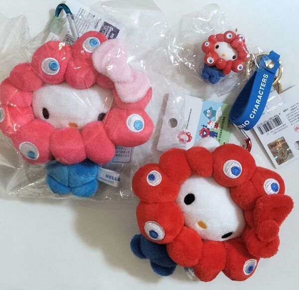 ハローキティ 万博 ミャクミャク ぬいぐるみ2個とマスコット1個 会場限定 サンリオ まとめ売り