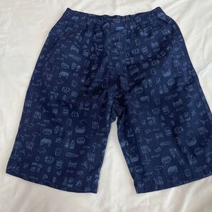 UNIQLO ハーフパンツ キャンプ柄ネイビー160cm