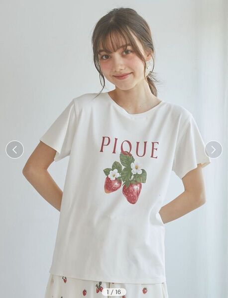 ジェラートピケ いちごワンポイントTシャツ&ショートパンツ