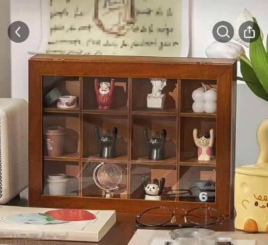 木製収納BOX コレクションケース 12グリッド