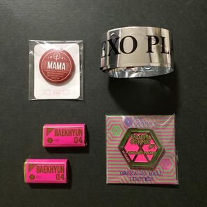 EXO プラネット#1会場限定ブローチ大阪・#6チョコレート ベクヒョン #4銀テープ・MAMA缶バッジ・5点セット