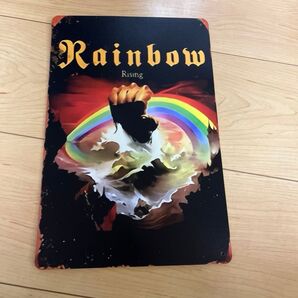 RAINBOW レインボー リッチーブラックモア 壁掛け装飾 アルミ ブリキ看板 メタルサインプレート ウォールデコ レトロ