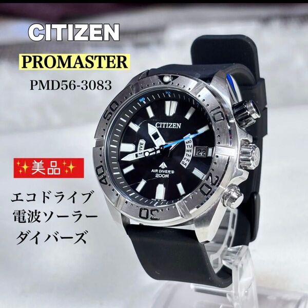 美品CITIZEN シチズン PROMASTER プロマスター エコドライブ 電波時計 マリンシリーズ ダイバースキューバ