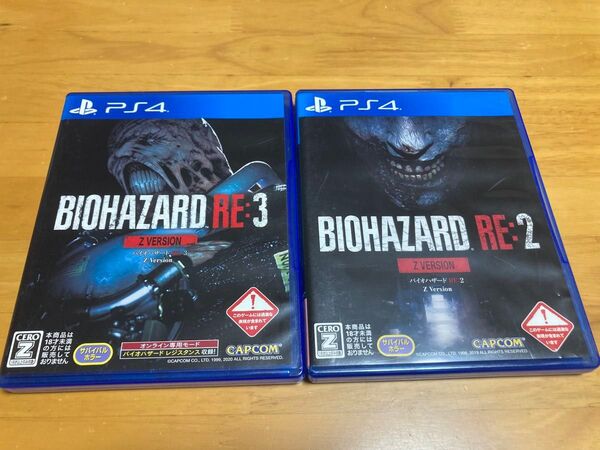 ps4 BIOHAZARD バイオハザード RE:2、RE:3 ソフトセット売り カプコン テレビゲーム メンズ