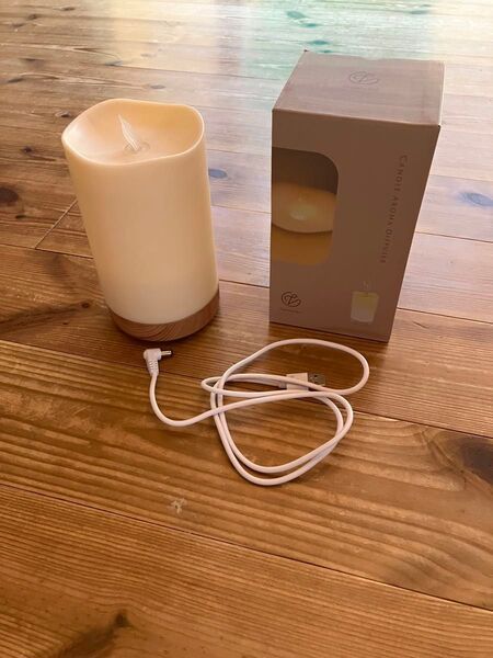 超音波式加湿器 アロマディフューザー キャンドル型ディフューザー USBケーブル