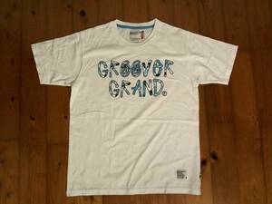 ☆グルーヴァーグラウンド【GROOVER GRAND】プリント　半袖Tシャツ コットンTシャツ L 白　ホワイト