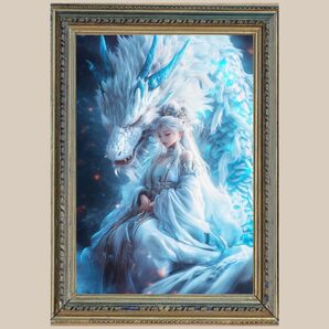 ☆ 白龍と天女 ☆ No.40【開運風水絵画風ヒーリングアート】