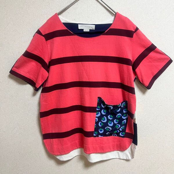 ステラマッカートニー カラフル Tシャツ 38 M ボーダー 花柄 stella Mccartney