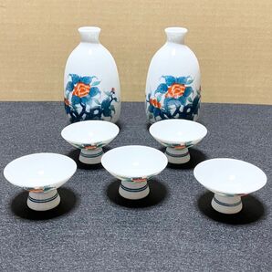 鍋島焼 畑萬陶苑 染錦岩牡丹 徳利 お猪口 酒器揃 酒器セット 伊万里焼 有田焼