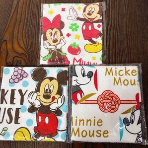 Disney ミッキー&ミニー ハンドタオル キッチンタオル3枚セット 新品 第一生命