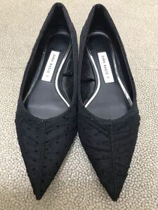 ZARA dot pattern po Inte dotu flat shoes dot chu-ru Flat pumps black 37 191201