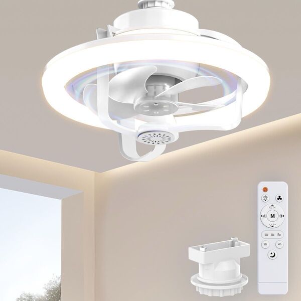 シーリングファンライト 天井照明 LED E26 無段階調光調色 リモコン付き 36W サーキュレーター 小型 空気循環 省エネ