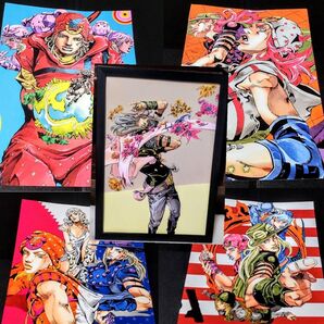 【789】 超お得!ジョジョの奇妙な冒険7部 スティールボールラン ジョニィ・ジャイロ・ディエゴ【A4ポスター×5・額1枚セット】