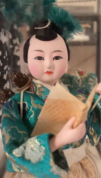 【日本の伝統工芸品】二宮尊徳、日本人形 ガラスケース入り