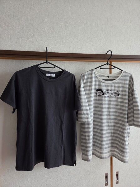 Tシャツ2点セットブラック、スヌーピーグレーボーダー