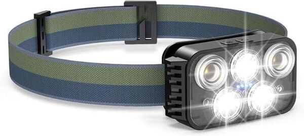 ヘッドライト USB-C充電式 900mAhのバッテリー 散歩 アウトドア 登山 キャンプ アウトドア 作業 釣り SOS点滅