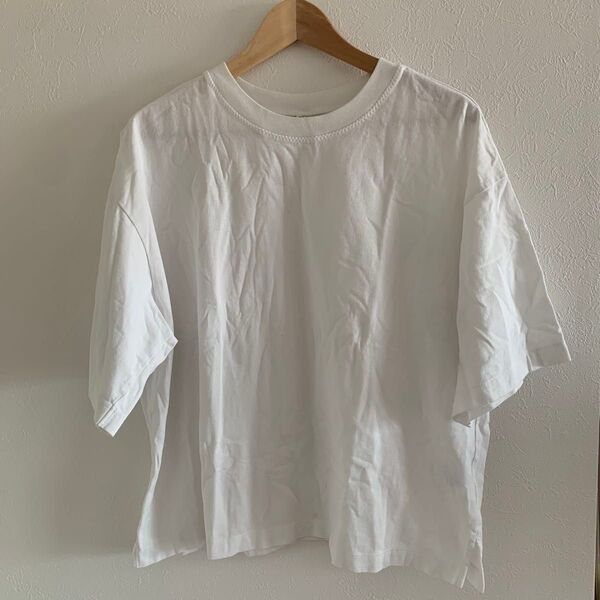 ユニクロ 白Tシャツ 半袖 無地 シンプル XLサイズ