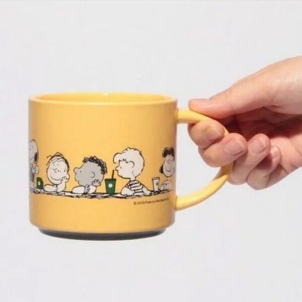 【韓国スタバ】海外★スターバックス PEANUTS スタッキングマグ イエロー 414ml スターバックス スヌーピー 新品