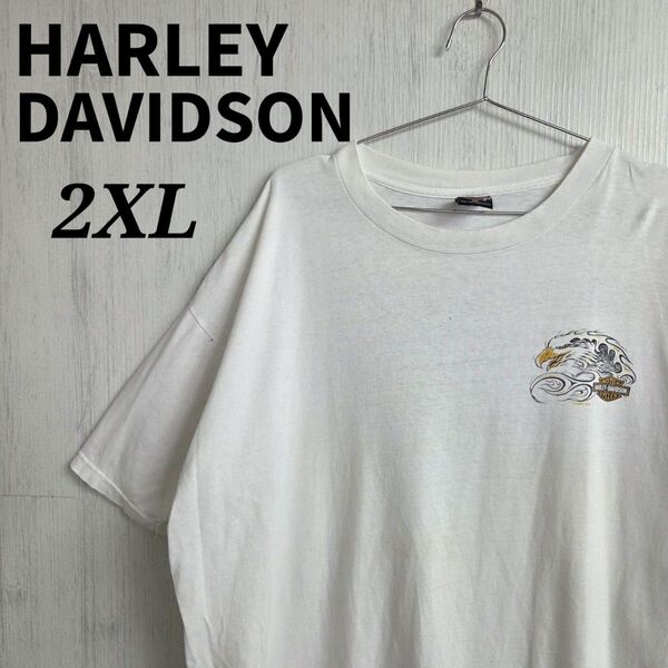 《希少》ハーレーダビッドソン Tシャツ XXL ホワイト イーグル