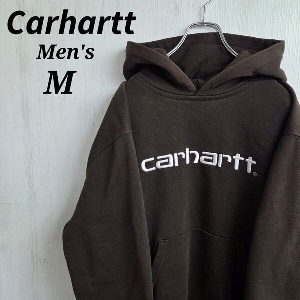 《希少》Carhartt カーハート☆パーカー M ブラウン 刺繍ロゴ