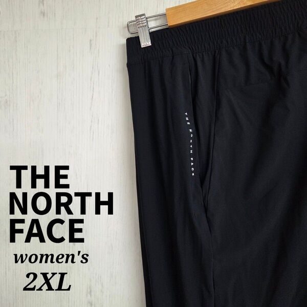 THE NORTH FACE ザノースフェイス レディース ジャージ パンツ 2XL ロゴ 黒色