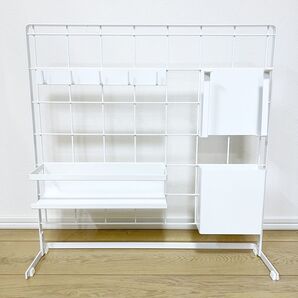 山崎実業 キッチンラック コンロ横 自立式メッシュパネル 5点セット 収納