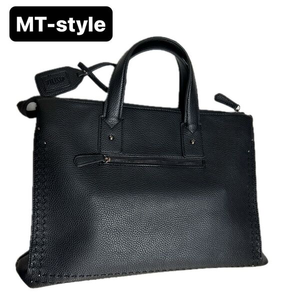 MT-style ビジネスバッグ未使用品【レザー本革シボ革】オシャレ【極美品】