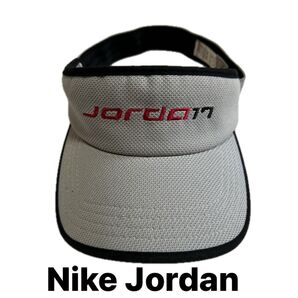 Nike Jordan 17brand ジョーダン ブランド 00s サンバイザー キャップ 帽子グレーand BLACK美品