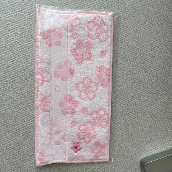 ディズニーシー タオルハンカチ ピンク 桜 刺繍 未使用