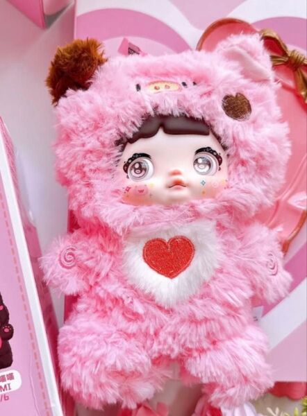 Hi TOY NOMMI ぬいぐるみ JUJU 袋未開封 カード付き 20cm キーホルダー ピンク