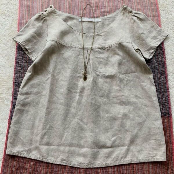 美品 CLOTH&CLOSS クロス&クロス ハグオーワー 日本製 vintege chic linen リネン ブラウス 麻