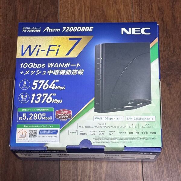 NEC PA-7200D8BE Aterm Wi-Fi7対応 無線LANルーター