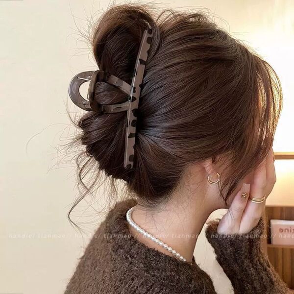 ヒョウ柄ヘアクリップ 単品