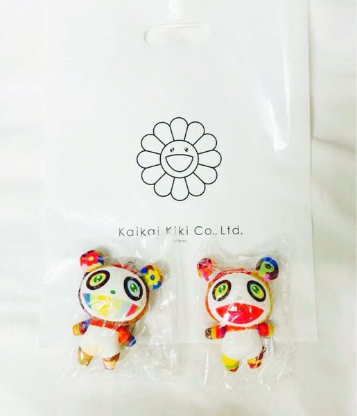村上隆 Mini Plush Panda キーチェーン 2つセット 送料無料 カイカイキキ ルイヴィトン LOUISVUITTON